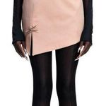 NWT H&M x MUGLER wool mini skirt antique pink Size 0 Photo 0