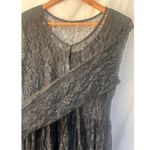 Vtg Black Lace Floral Maxi Dress Sheer Long Sleeve Grunge Witchy Victorian Goth Size L Photo 1