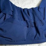 Carmen Marc Valvo Women's Mesh Ruffle Midnight Blue Bikini Top size Medium NEW Photo 14