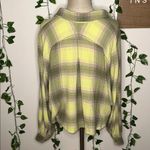 BDG Urban Outfitters Semi Cropped Green Button Up Plaid Flannel Loose Oversized Photo 4