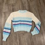 Noisy May  Blue and White Striped Sweater Photo 1