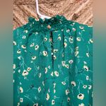 MELLODAY Women's Green Sleeveless Floral Tank Top w/ High Neck,Size M Photo 2