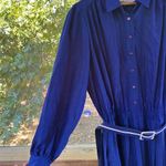 Schrader Sport Custom Casuals 80's Era Women's Vintage Blue Pleated Dress Size M Size M Photo 4