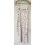 ZARA  Floral Tie Strap Linen Blend Slit Midi Dress Smock L Beach Resort Vacation Photo 7