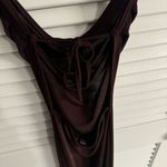 SheIn Brown cowl-neck open back dress Photo 1