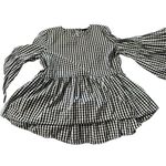 Who What Wear  women's size medium black and white checkered blouse with … Photo 0