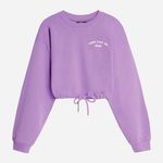 Bershka Nwt Purple Cropped Sweatshirt Sweater Crop Top Jumper Pullover Photo 3