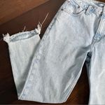Abercrombie & Fitch A & F Mom Jean Light Blue Denim Raw Hem Straight Jeans 26 Photo 5