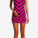 Lands' End Chlorine Resistant Adjustable Swim Dress Deep Sea Navy/hot Pink Sz 12 Photo 1