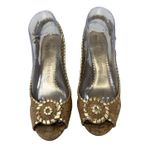 Jack Rogers Claudette Gold Cork Whip Stitch Wedge Slingback Sandals 8 Photo 3