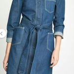 BCBGMAXAZRIA BCBG Blue Jean Denim Button Down Trench Coat Dress XS Photo 0