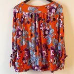 Free People Womens Printed Keepin On Tee Bright Red Floral Top Size Large Photo 10