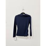 Chiara Boni NWT Lella Crepe Long Sleeve Blouse Midnight Blue Women's 42/ US 6 Photo 2