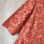 ZARA  Coral Lace Eyelet Dress Photo 5