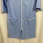 Eileen West 3/4 Sleeve Zippered Short Gown Coat Sz.S/M Blue Size M Photo 3