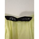 ZARA  Women’s XS Lime Green Eyelet Mini Wrap Dress Puff Sleeve Lined Cotton Photo 10
