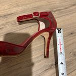 Kate Spade  croc embossed patent leather Mary Jane heels ankle strap red 7.5 Photo 9