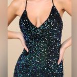 Lulus Keep it Regal Green Iridescent Sequin Maxi Dress Photo 2