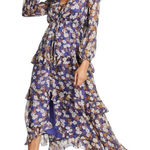 NWOT‎ ASOS DESIGN tiered floral maxi dress with tassels 2 Purple Photo 0