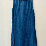 Ethereal boutique Lace Up Frill Neck Chambray denim Dress sz small Photo 4