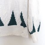 VTG St. John's Bay Womens Sweater Size M White Fall Autumn Geometric Heavy Knit Green Size M Photo 3