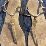 Tory Burch ‎ Emmy Leather Thong Sandals Size 10.5 Flat Logo Photo 4