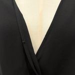 Michael Kors  Georgette Mini Dress Medium Black Long Sleeve Smocked Wrap Party Photo 7