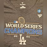 Fanatics 💕DODGERS💕 2024 World Series Champions V-Neck T-Shirt ~ Grey Women's Large NEW Photo 2