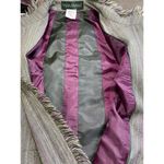 Harve Bernard Wool Pinstripe Fringe Blazer Jacket Size 12 Girl Boss Corpcore Green Photo 8