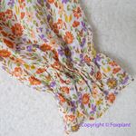 New! Heatherly floral print‎ long sleeve smocked tie front top, size M Orange Size M Photo 2