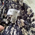 Socialite  Navy Floral Sheer Long Sleeve Bodysuit Photo 6