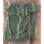 Lilly Pulitzer  Aqua Blue Green Wiley Ruffle Tube Top Size S Photo 3