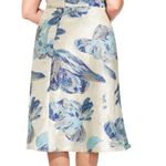 Adrianna Papell  Blue Floral Gold Metallic Square Neck Midi Dress 14 Photo 1