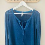 Free People Long Sleeve Top Blue Sz Medium Photo 1