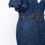 Mac Duggal Navy Embellished Evening Gown Photo 6
