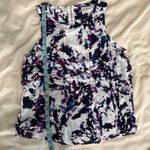 Olive and Oak Abstract Print Purple Blue White Sleeveless Blouse Size Medium Photo 9