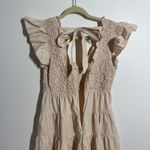 En Saison Dress Women M Cream Smocked Ruffled Mini Ruffle Tiered Cottage Cotton Size M Photo 6