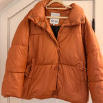 NVLT vegan leather puffer coat Orange Size L Photo 0