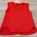 Banana Republic sleeveless floral net top orange red size large Photo 0