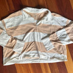 Aerie  White and Tan Striped Long Sleeve Tee cropped Photo 0