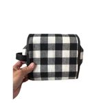 Buffalo plaid fold up travel makeup and jewelry case hanging travel pouch Black Photo 6