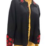 Heirloom Collectibles 2004 Embroidered Sequin Beaded Velvet Accents Cardigan M Black Size M Photo 5