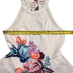 Selfie Leslie NWT  Women's L White Floral High Neck Mini Dress Party Cocktail Photo 3