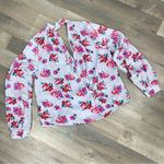 Lush Clothing Lush Floral Satin Faux Wrap Surplice Blouse Lavender Pink Large Photo 9