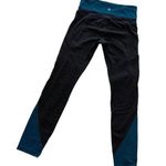 Athleta Powervita High Rise Mesh Elation Black and Teal yoga running Leggings Photo 3