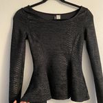 H&M black snake print peplum top Photo 9