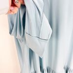 Norma Kamali OVERSIZE BF RUFFLE NK SHIRT Dress Powder Blue Large L Photo 6