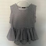 Striped Peplum Top Black Size M Photo 5