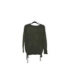 Garage Olive Green Braided Sides Crewneck Knit Sweater Photo 1