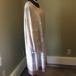 Vintage floral tan and white long sleeve dress size XL Brown Photo 12